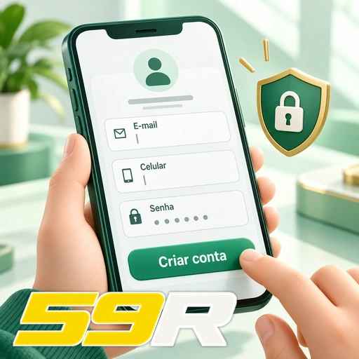 59R — ilustração de preenchimento de formulário para criar uma conta no celular